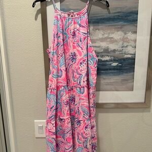Pink and Blue Swirl Pattern Dress